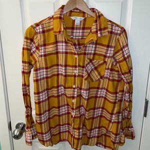 Yellow Flannel Button Down (size large)